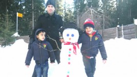 John Romano with Alex and Max at Madonna di Campiglio